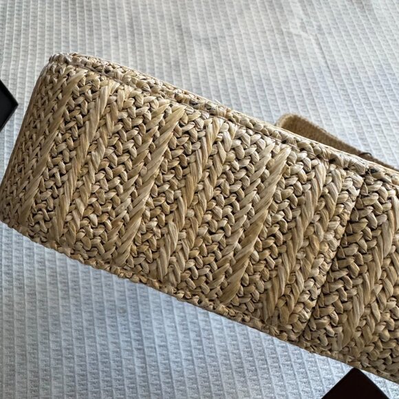 Saint Laurent Brown Le 5 à 7 Raffia Shoulder Bag - Picture 11 of 12